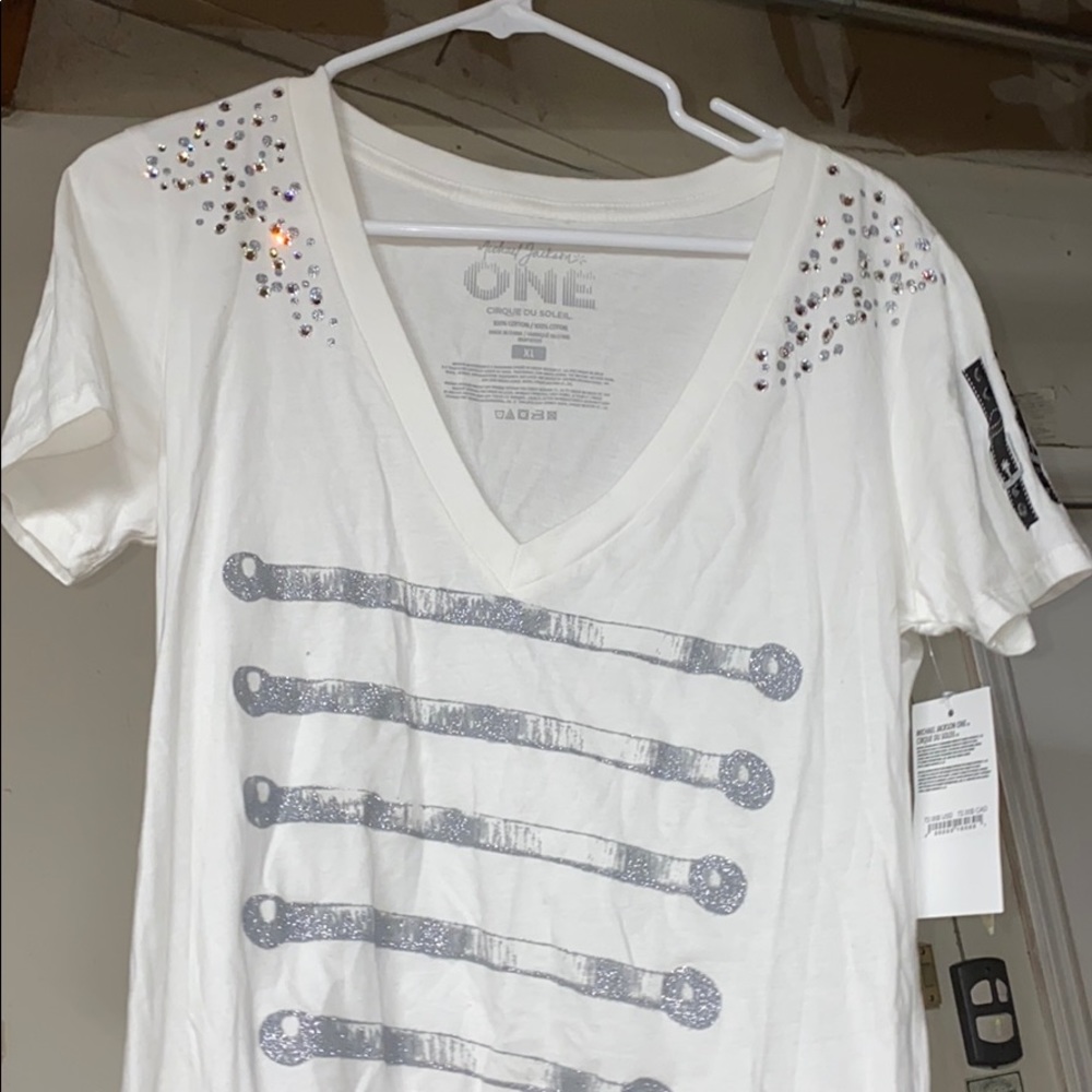 Women's “Michael Jackson One-Cirque Du Soleil” White Short Sleeve Tee